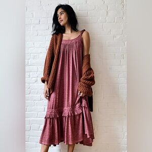 Anthropologie Saturday Sunday Britt Tiered Maxi Length Dress Size Small Rose